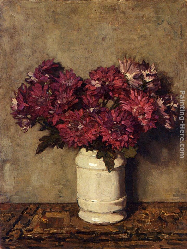Johannes Evert Akkeringa Chrysanthemums In a Vase